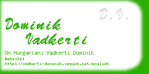 dominik vadkerti business card